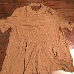Orange Brown Open Back Fall T Shirt Blouse